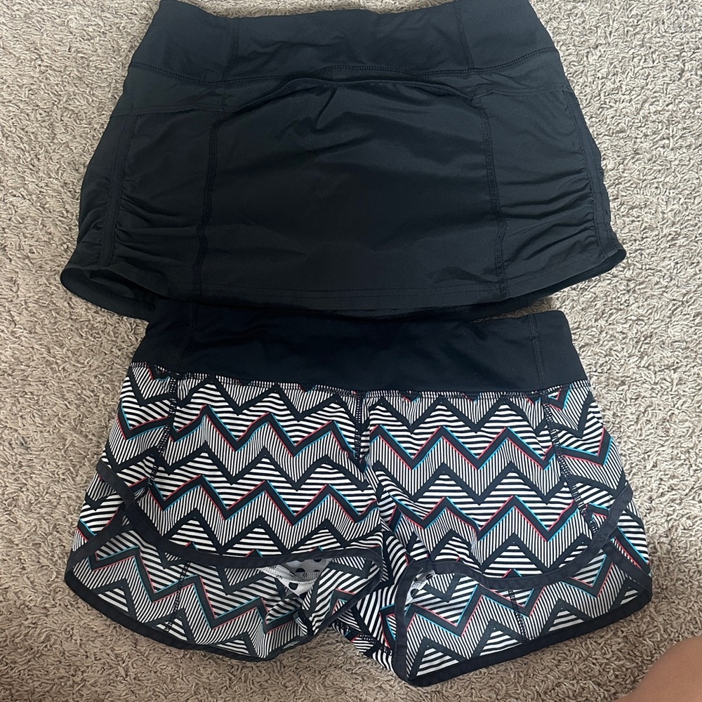 lululemon athletica Black and Multicolor Athletic Shorts